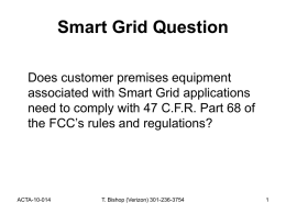Smart Grid Question - Administrative Council for Terminal