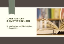 TOOLS FOR YOUR CHEMISTRY RESEARCH