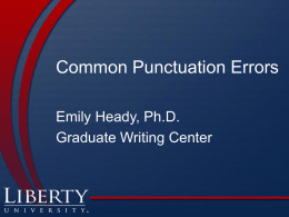 Common Punctuation Errors PowerPoint