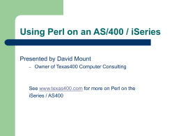 Using Perl on an AS/400 / iSeries