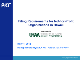 Filing Requirements for Not-for