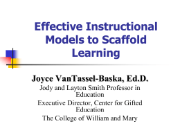 Content-Based Curriculum for the Gifted Implementing the