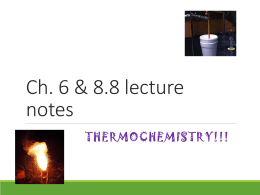 Intro to Thermochemistry