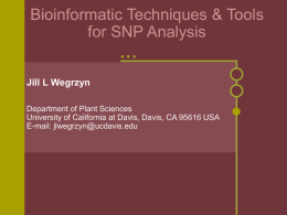 Bioinformatic Techniques & Tools for SNP Analysis