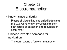 Physics 112 Magnetism
