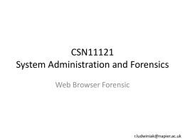 CSN09105 Security and Forensic Computing
