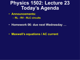 Phys132 Lecture 5 - University of Connecticut