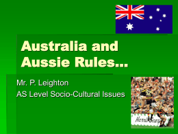 Australia and Aussie Rules…