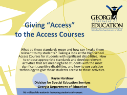Giving “Access” to the Access Courses