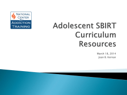 SBIRT Curriculum Resources - Web Hosting