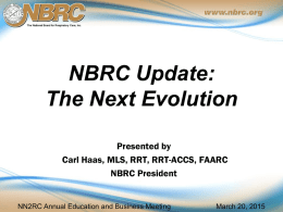 Agency Update: NBRC