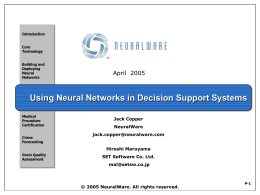 Using Neural Networks in Decision Support Systems