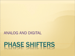 Phase shifters by Rajagopalan