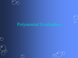 Polynomial Evaluation - Baylor University || School of