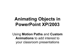 Animating Objects in PowerPoint