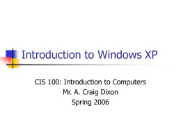 Introduction to Windows XP