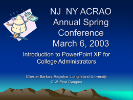 NJ NY ACRAO Conference Powerpoint XP