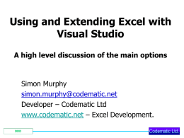 Visual Studio Excel Development