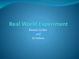 Real World Experiment - York College of Pennsylvania