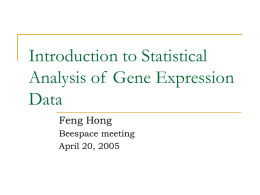 Statistical Analysis of Gene Expression Data