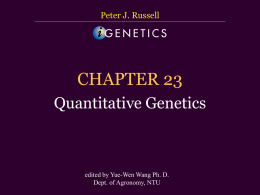 CHAPTER 23 Quantitative Genetics