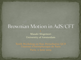 Brownian Motion in AdS/CFT