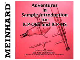 Adventures in Sample Introduction for ICP-OES and ICP-MS