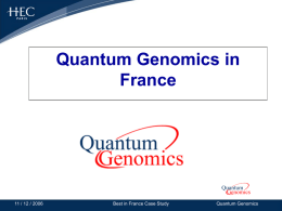 Quantum Genomics 0 2006
