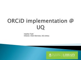 ORCiD implementation @ UQ