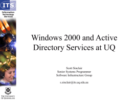 Active Directory at UQ - Home