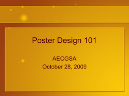 Poster Design 101 - Department of Agricultural Education