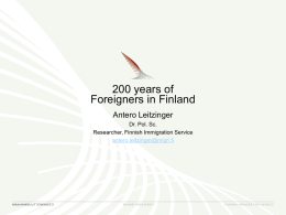 200 years of Foreigners in Finland