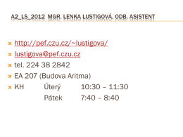 Angličtina – A2 Mgr. Lenka Lustigov&#225