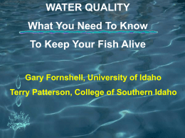 Water Quality Power Point - What you need to know to keep