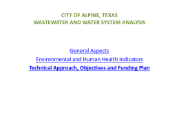 CITY OF ALPINE, TEXAS WASTEWATER AND WATER SYSTEM ANALYSIS