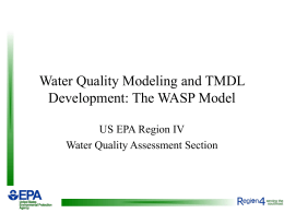 Water Quality Modeling and TMDL Development: The WASP Model
