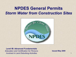 Level 1B Section 3 Laws Governing NPDES May 2009