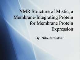 NMR Structure of Mistic, a Membrane