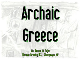 Archaic Greece - Historyteacher.net