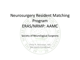 Neurosurgery Resident Matching Program ERAS/NRMP: AAMC