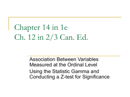 Chapter 12 Bivariate Association with Bivariate Tables and