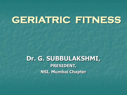 GERIATRIC FITNESS - The Nutrition Society of India (Mumbai),