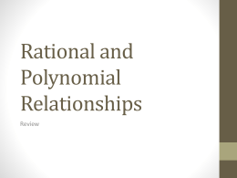 Rational and Polynomial Relationships