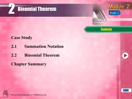 Module 2 Chapter 2 Binomial Theorem