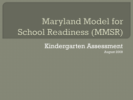 Maryland Model for School Readiness
