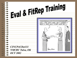 Evals/FITREPS - NR USPACOM Det 111 // Training Department