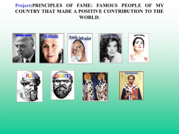 Project:PRINCIPLES OF FAME: FAMOUS PEOPLE OF MY …
