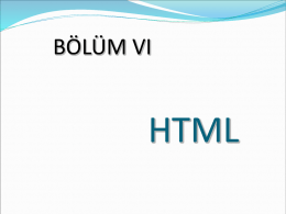 HTML’e Giriş - Eğitsel Web Sayfası Tasarımı