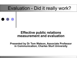 Effective Evaluation - Bournemouth University