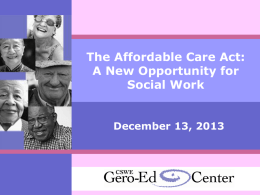 ACA, Social Work, and Care Coordination